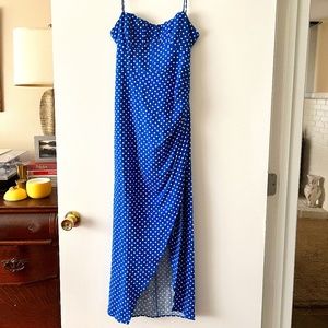 NWT DOTTED LINEN BLEND CORSET DRESS